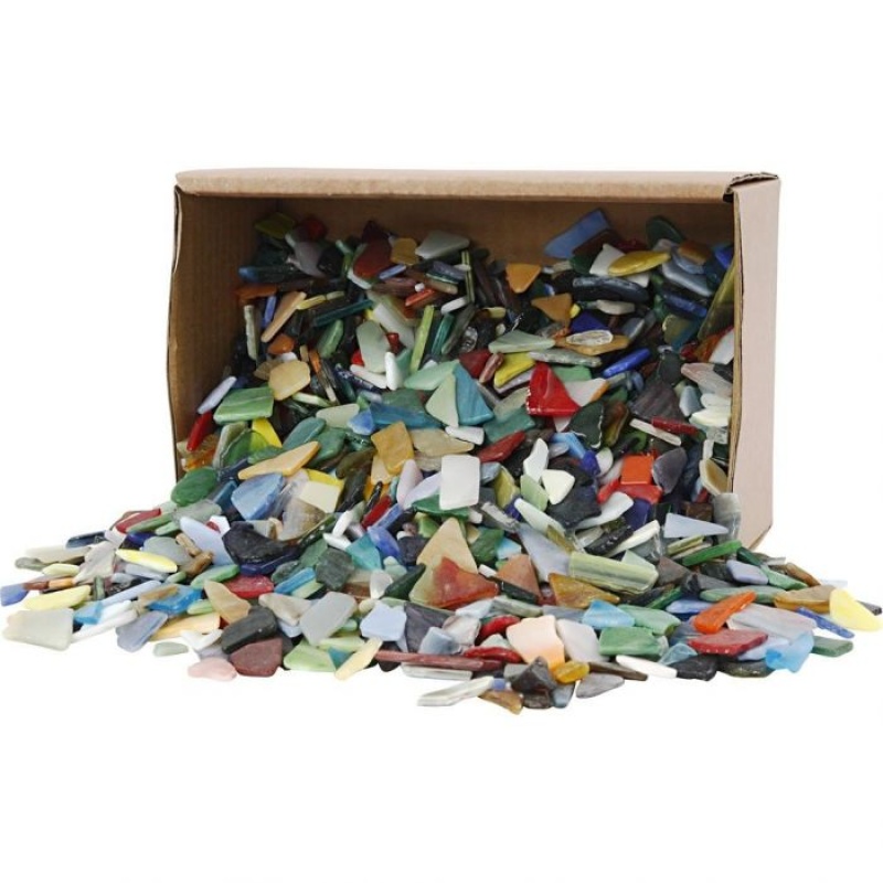 Mozaiek 8-20mm glas assorti/pk2kg