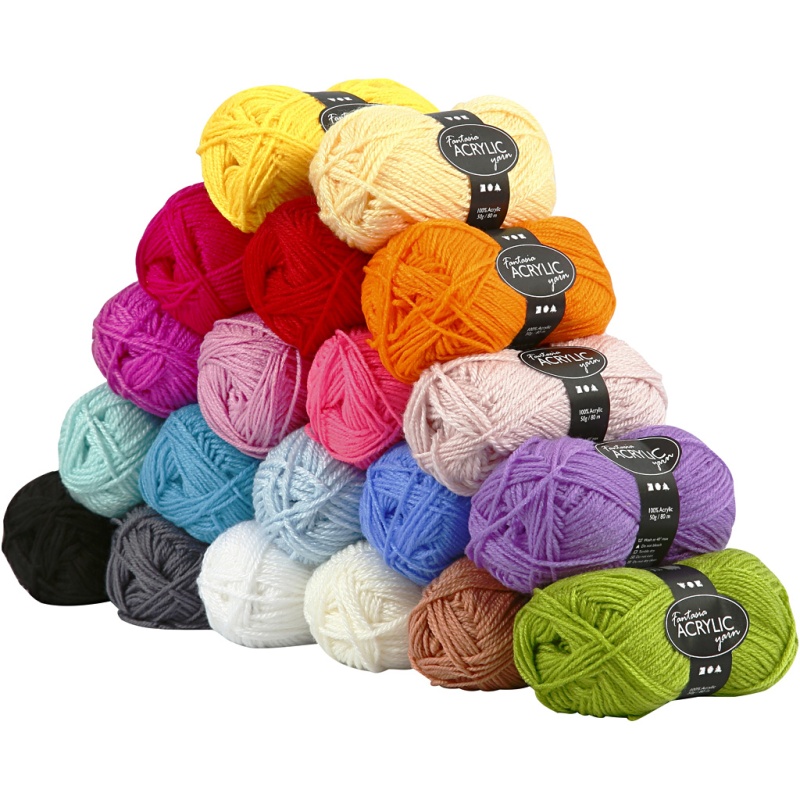 Acrylgaren Fantasia 80m assorti/pk20x50g