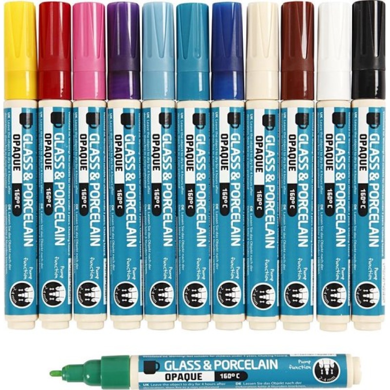 Glas/porseleinstift 2-4mm dekk. ass/pk12