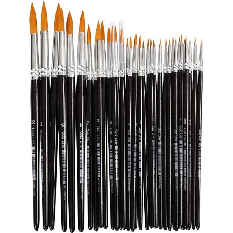 Penseel Gold Line rond assorti/pk36