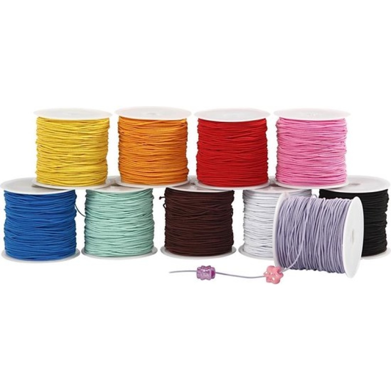 Elastiek dikte 1mm assorti/pk10x25m