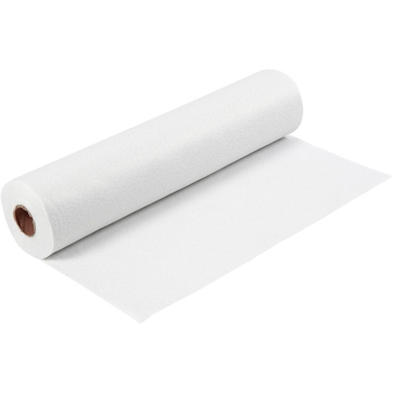 Hobbyvilt B45cm dikte 1,5mm wit/rl5m