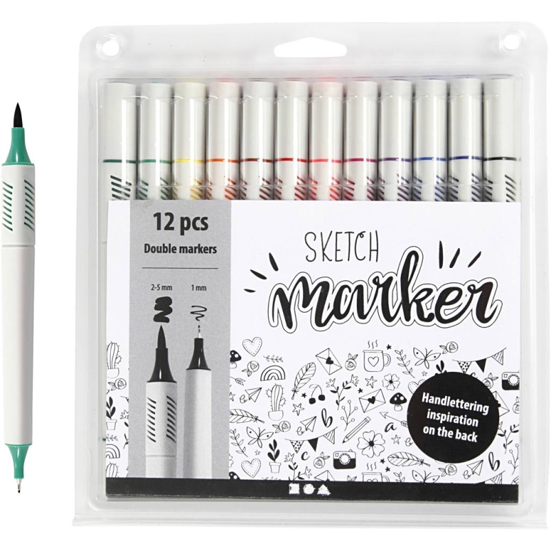 Schetsmarker Colortime dubbel ass/pk12