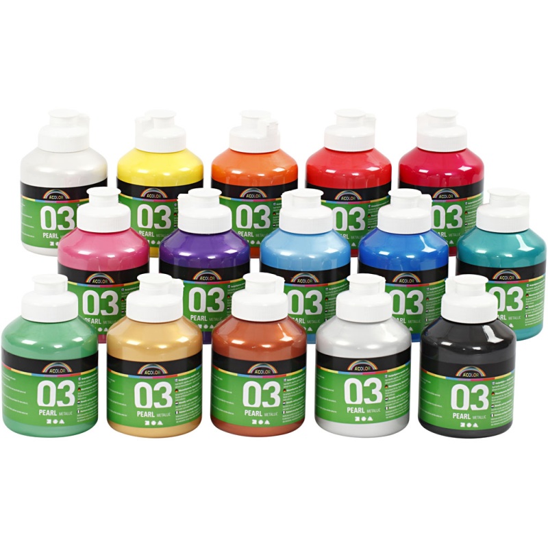 Acrylverf Acolor metallic ass/pk15x500ml