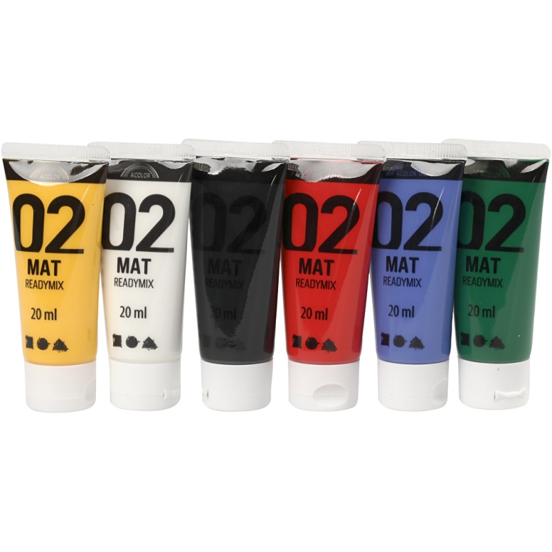 Acrylverf Acolor mat assorti/pk6x20ml