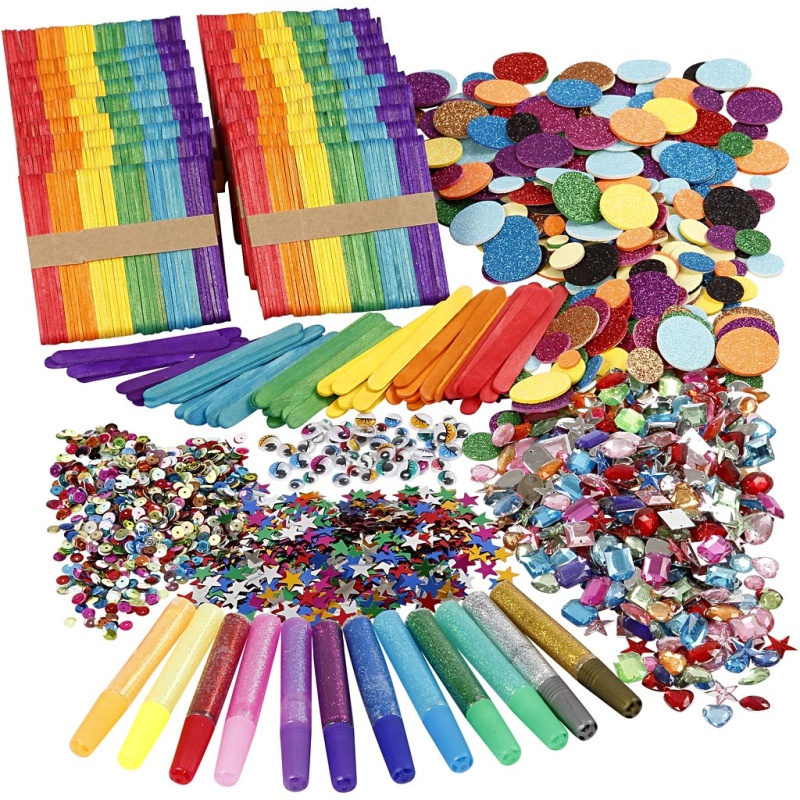 Starterset EasyKit glitter/stokjes hout