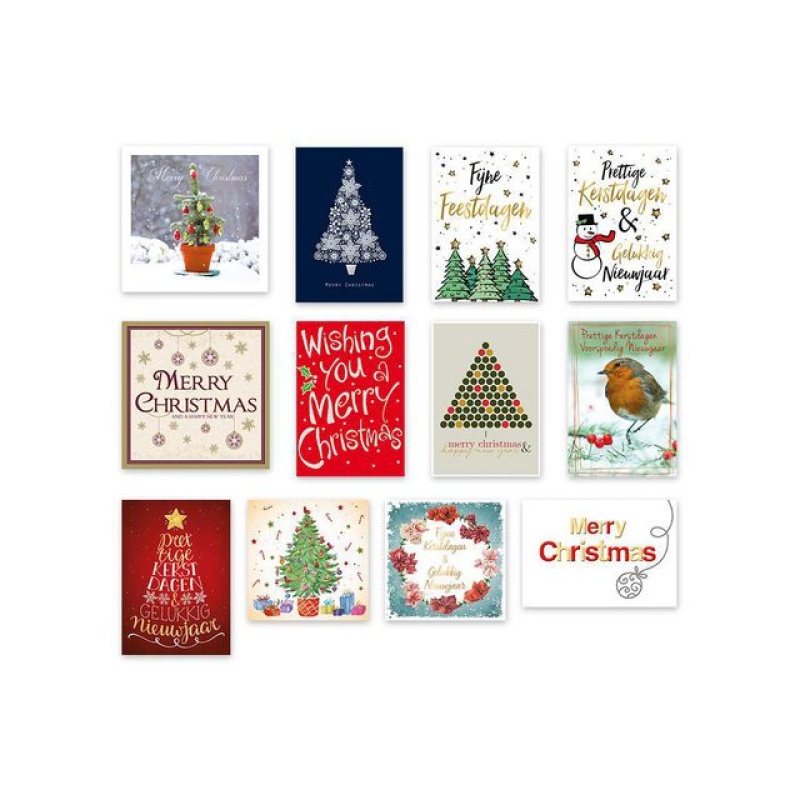 Wenskaart Kerstdagen EN NL/pk12