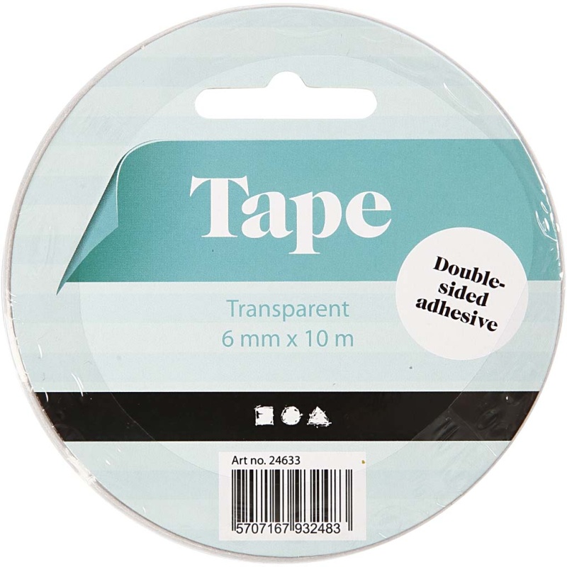Plakband dubbelzijdig 6mm/pk12x10m