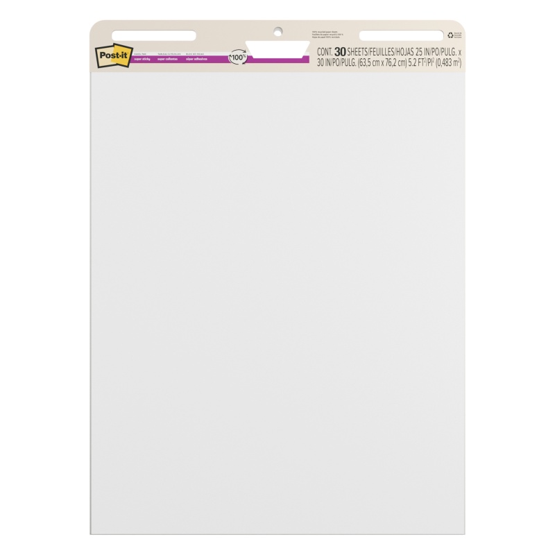 Flipoverpapier Post-it blanco 30v/ds 2bl