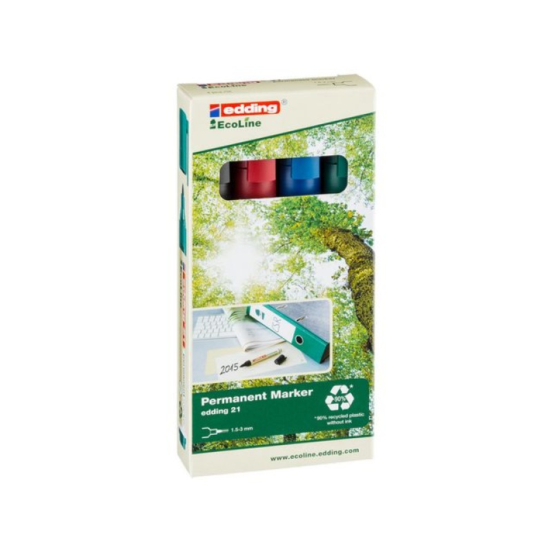 Permanent marker edding 21 eco ass/pak 4