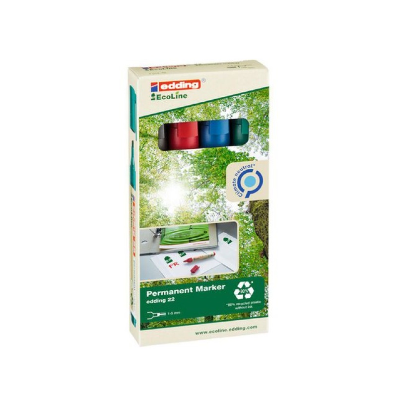 Permanent marker edding 22 eco ass/pak 4