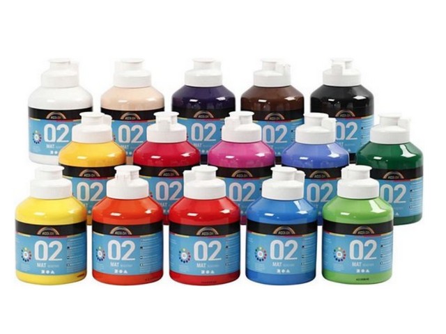 Acrylverf Acolor mat assorti/pk15x500ml