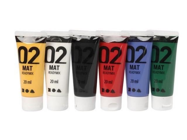 Acrylverf Acolor mat assorti/pk6x20ml