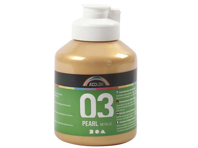 Acrylverf Acolor metallic goud/fl500ml