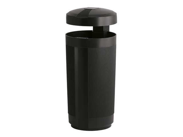 Afvalbak buiten afdak 50 ltr rond zwart