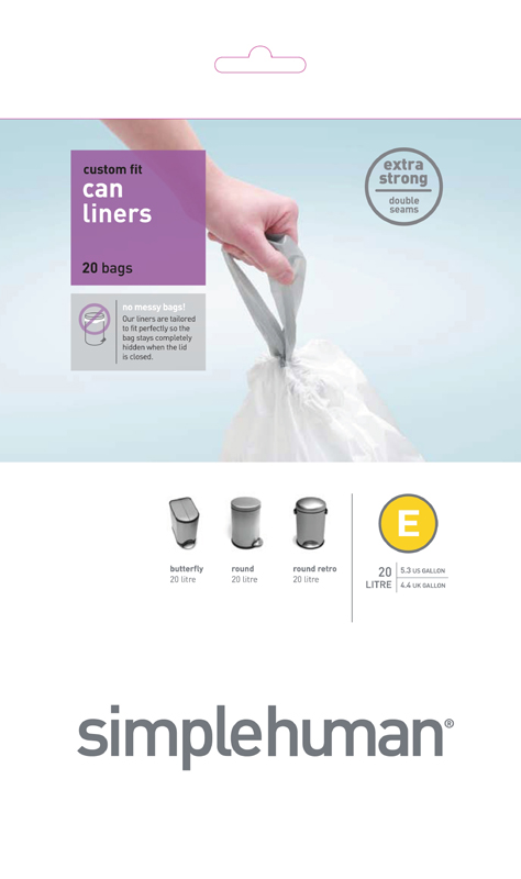 Afvalzakken 20 liter (E), Simplehuman