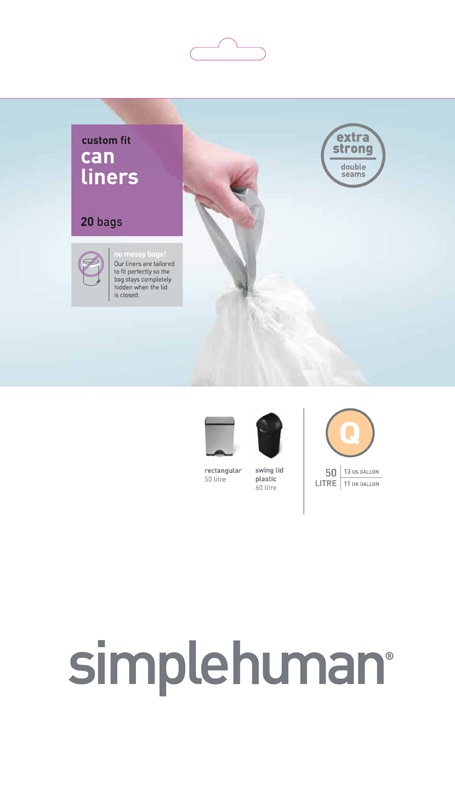 Afvalzakken 50-65 liter (Q), Simplehuman