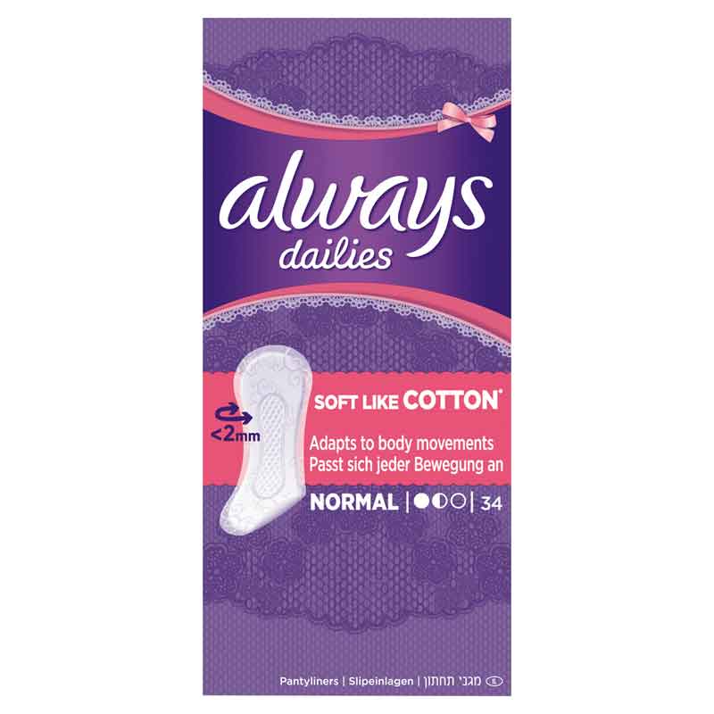 Always Dailies Normal Classic Soft Like Cotton Inlegkruisjes x34st