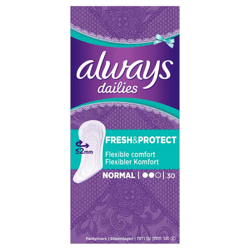 Always Dailies Normal Fresh & Protect Inlegkruisjes Fris x30st