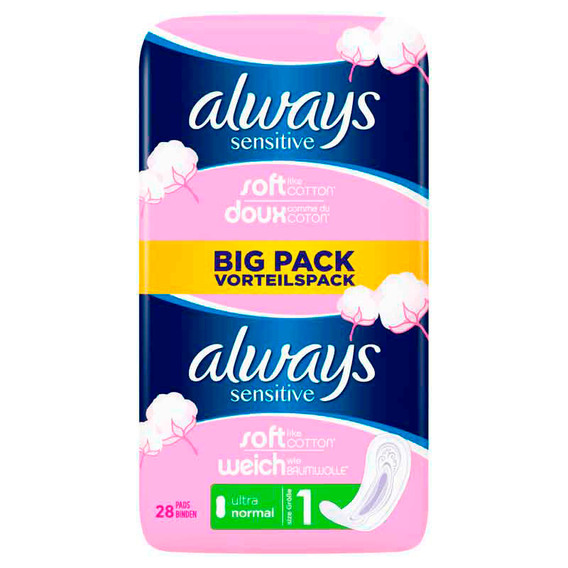 Always Sensitive Normal Ultra (Maat 1) Maandverband 28 Stuks MODII