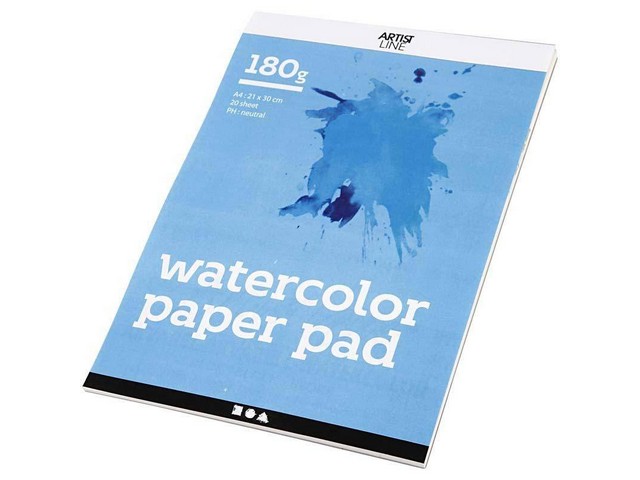 Aquarelblok A4 180g wit/bl20v