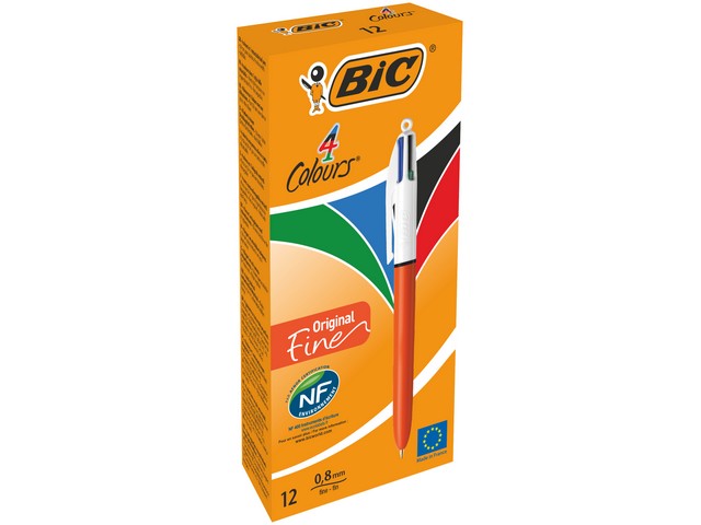 Balpen BIC 4 kleuren F/ds12