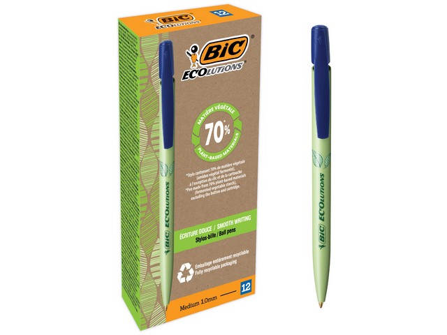 Balpen BIC Clic M bio based blauw/ds12