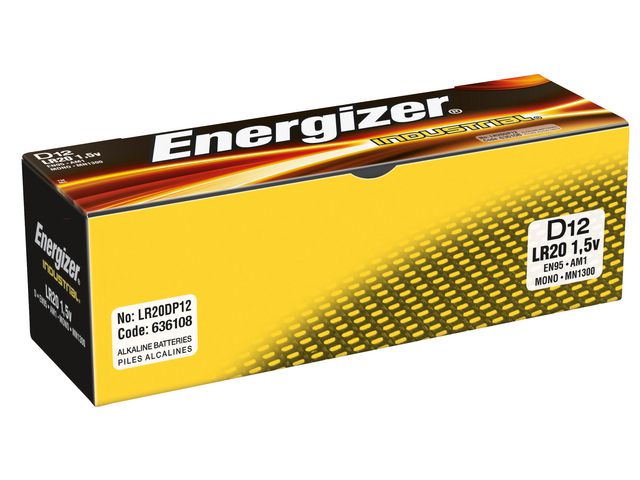 Batterij Energizer Industrial D /pak 12