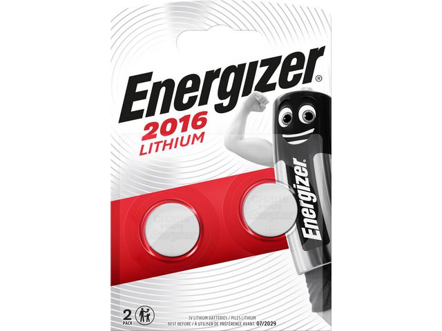 Batterij Energizer knoopcel CR2016/pak 2