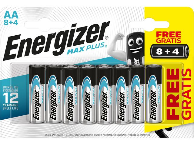 Batterij Energizer Max Plus AA/pk8+4