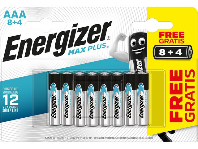 Batterij Energizer Max Plus AAA/pk8+4