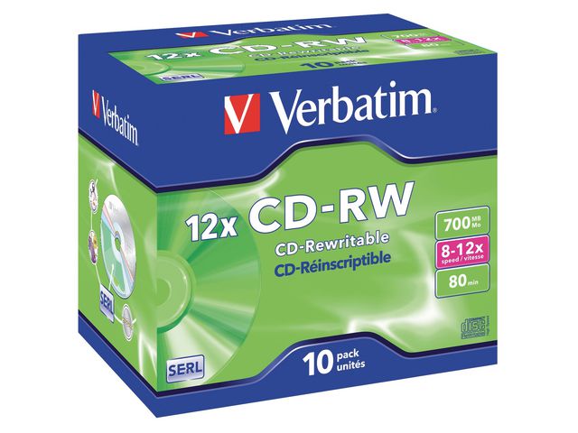 CD-RW Verbatim 700MB/80min 8-12x/ds10