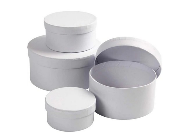 Doos H4/5/6/7cm D8/10/12/14cm rnd wt/pk4