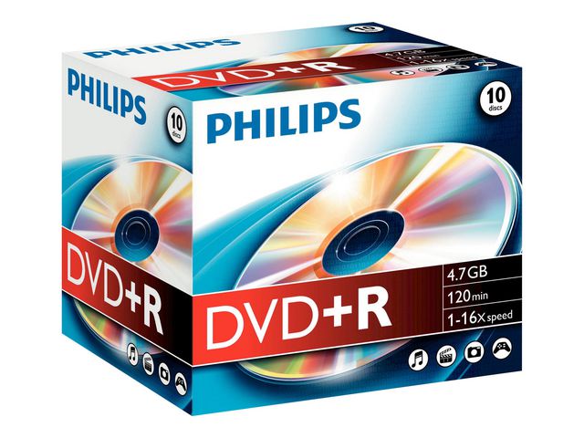 DVD+R Philips 4,7GB jewelcase/pk10