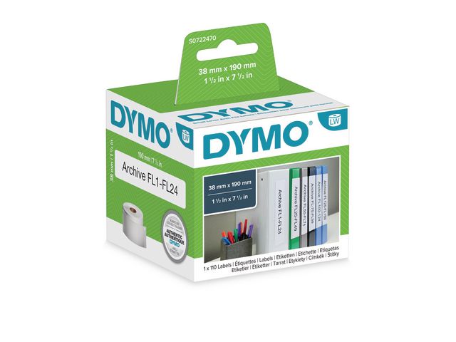 Etiket Dymo LW 190x38 ordnr sml wt/rl110