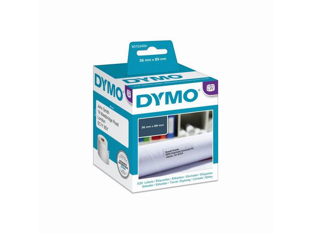 Etiket Dymo LW 36x89 euro wit/doos 2x260