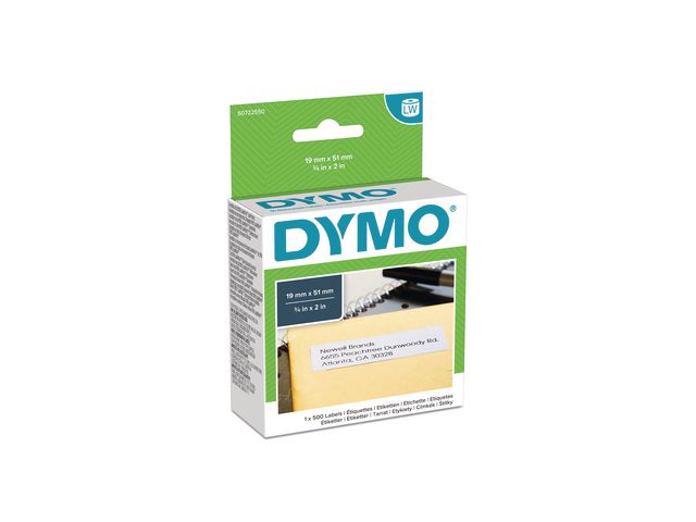 Etiket Dymo LW 51x19 niet perm wt/rl500