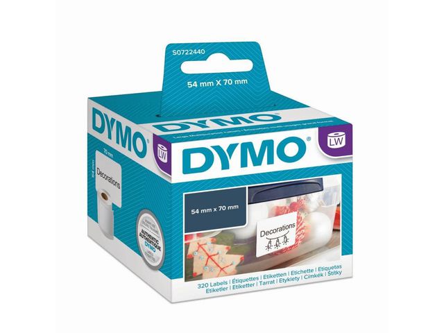 Etiket Dymo LW 70x54 diskette wit/rol320
