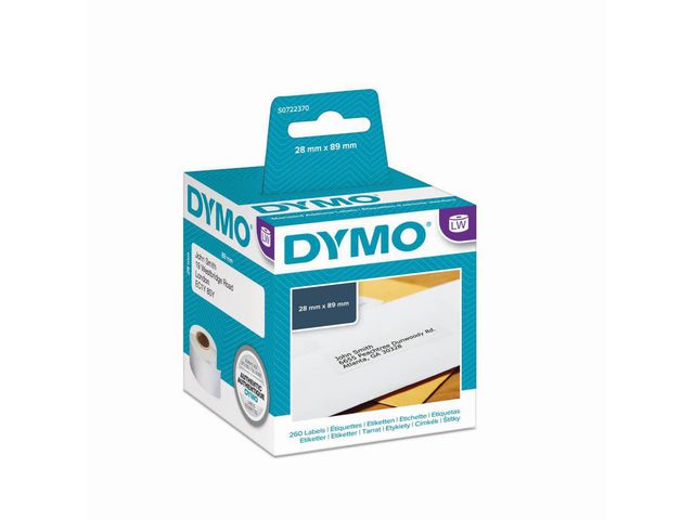 Etiket Dymo LW 89x28 adres wit/doos2x130