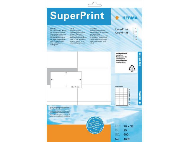 Etiket LC 70x37 transp/pak 600