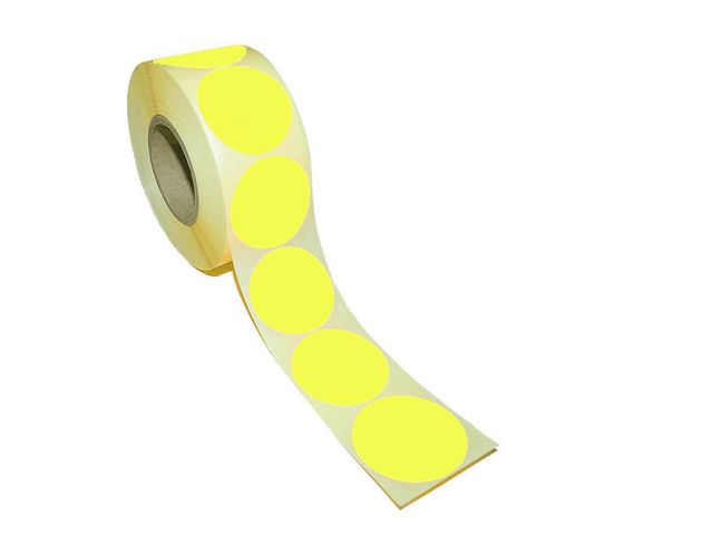 Etiket rond 40mm geel neon/rl 500
