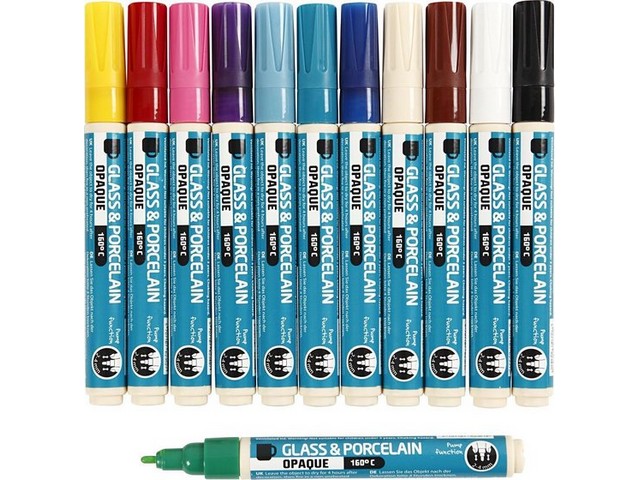 Glas/porseleinstift 2-4mm dekk. ass/pk12