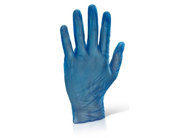 Handschoen vinyl poeder blauw M/ds1000