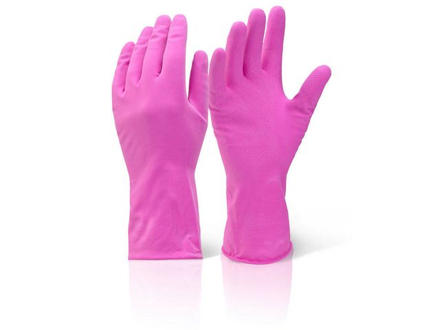 Huishoudhandschoen roze L/ds10