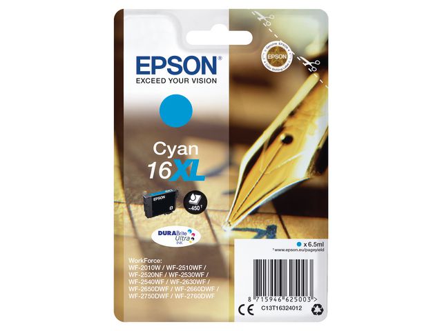 Inkjet Epson T16324012 Cyaan(16XL)