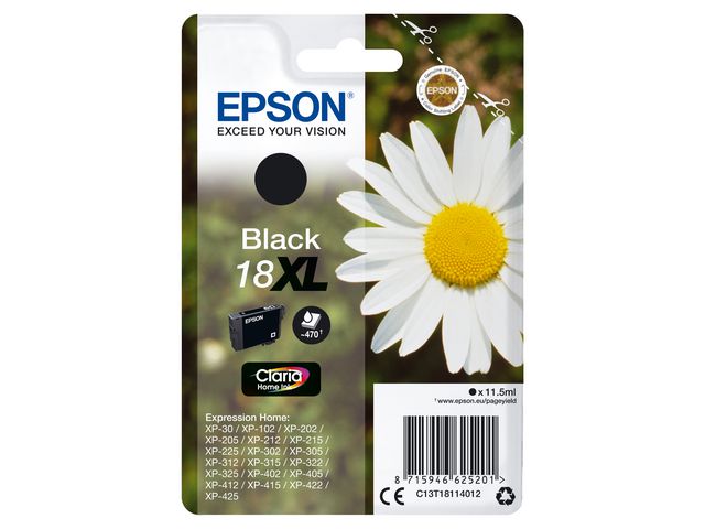 Inkjet Epson T18114012 Zwart(18XL)