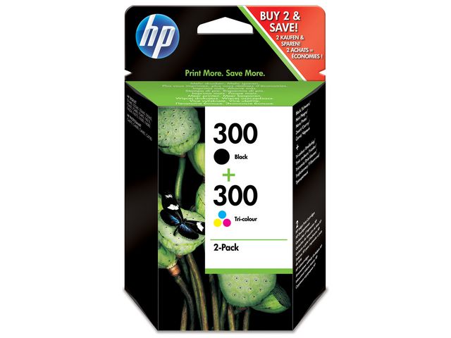 Inkjet HP CN637EE 300 zwart/kleur/pak 2