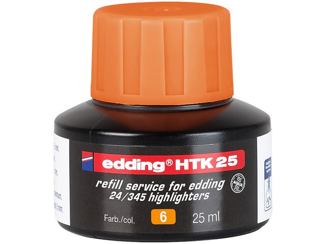 Inkt Edding tekstm HTK-25 oranje 25ml