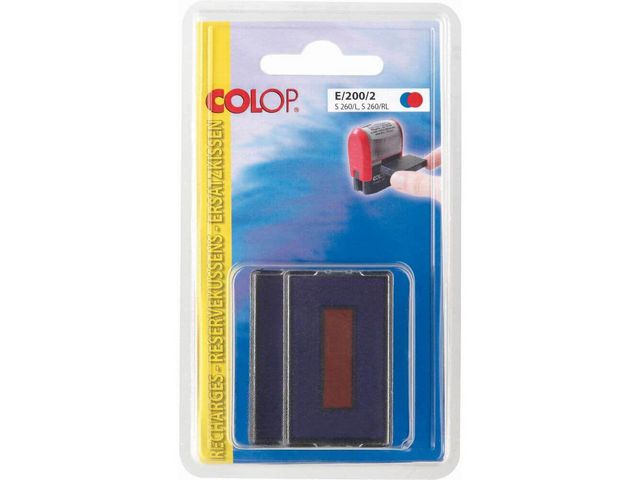 Inktkussen Colop E/200/2 rood/blauw/pak2