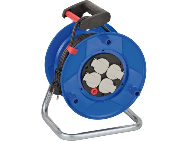 Kabelhaspel 4-voudig 25m blauw